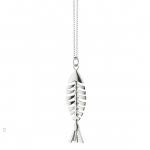 Sterling Silver Deco Fish Necklace